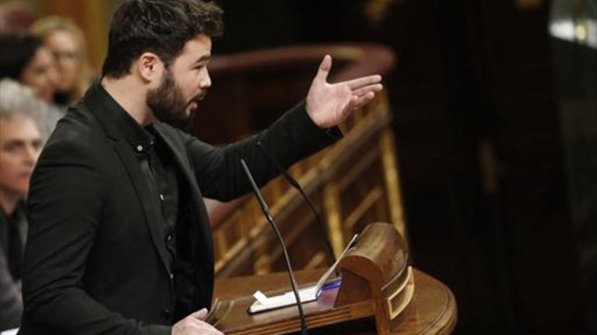 Gabriel Rufián, en la tribuna.