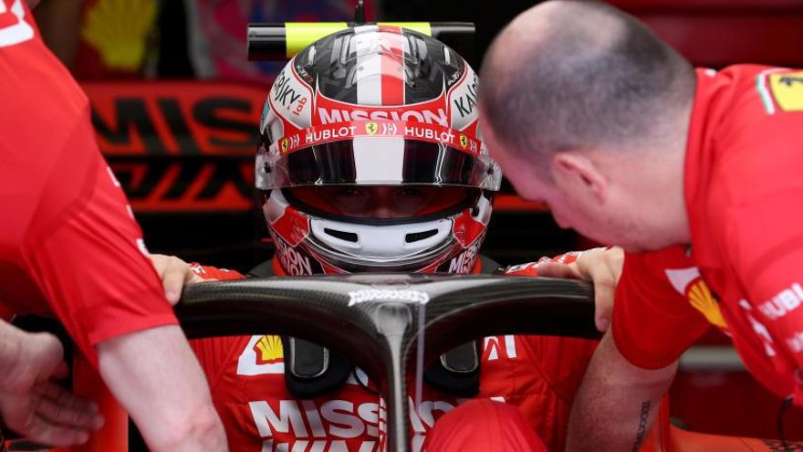 El piloto de Ferrari Charles Leclerc, en el circuito de Sakhir.