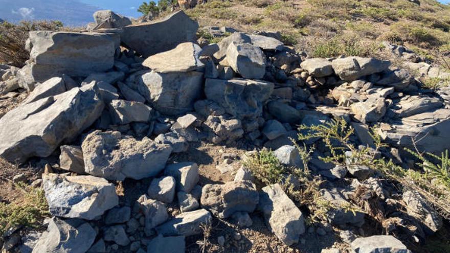 Estado en el que quedó el yacimiento de Pino Gachos tras la extracción de las Piedras.