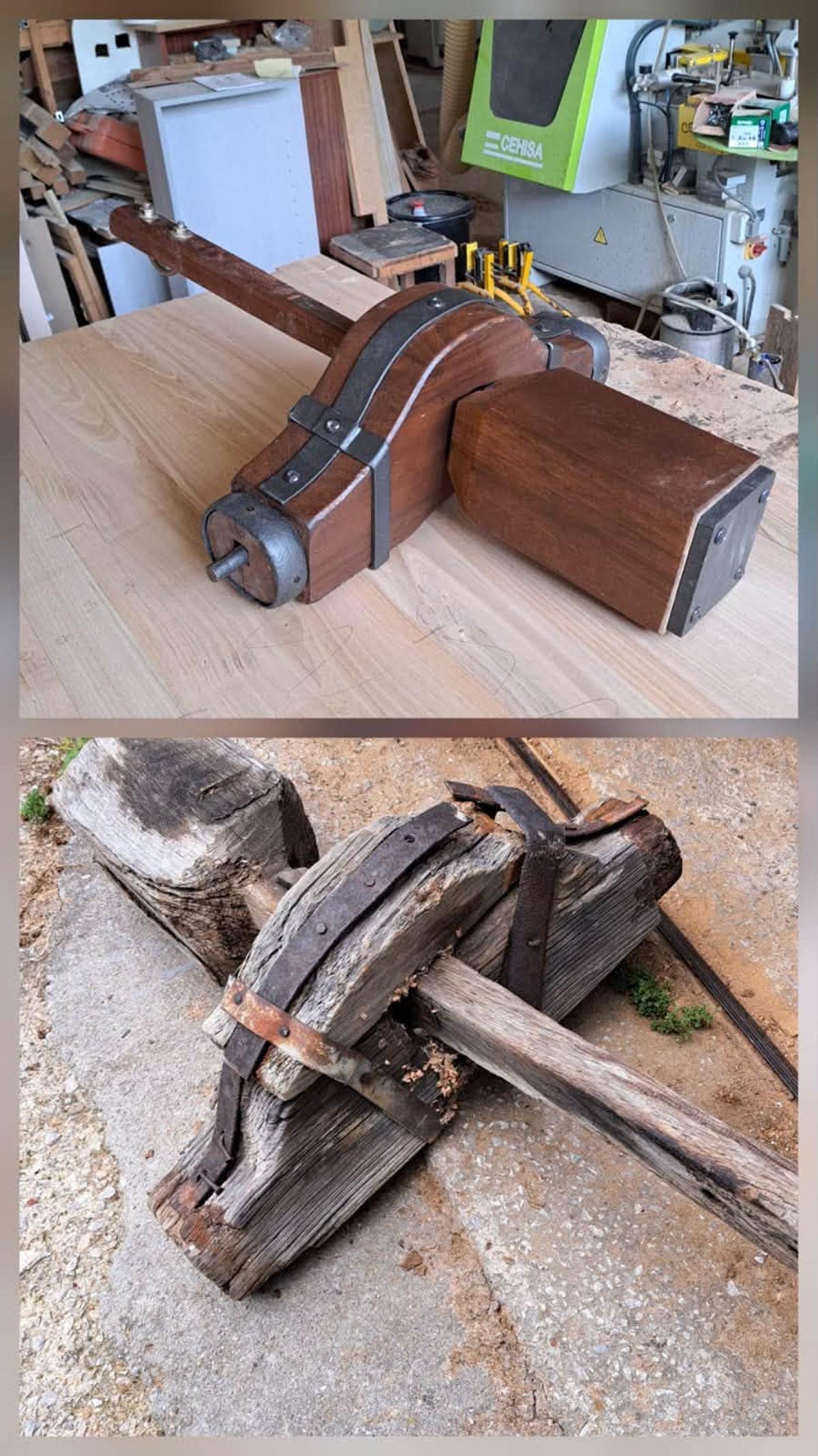 El antes y después de la pieza.