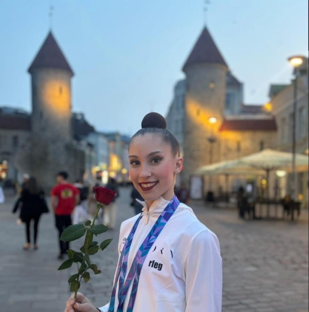 La gimnasta Noa Esplugues en Tallin (Estonia).