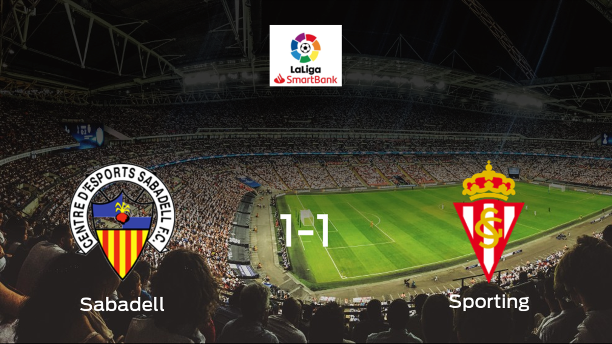 Empate a uno entre el Sabadell y el Real Sporting