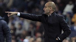L’entrenador blaugrana, Pep Guardiola, durant la roda de premsa després de l’empat contra el RCD Espanyol.