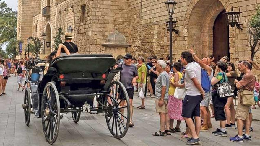 Turistas por el centro de Palma: este verano las cifras de viajeros volverán a ser máximas.