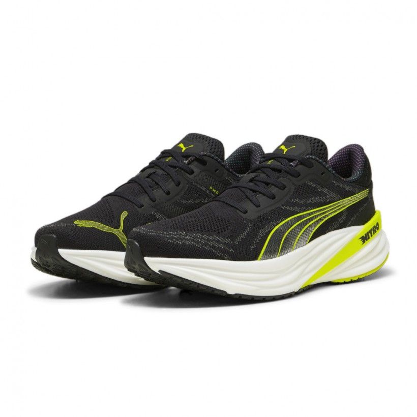 Zapatillas Puma Magnify Nitro 2 Negro Verde AW24