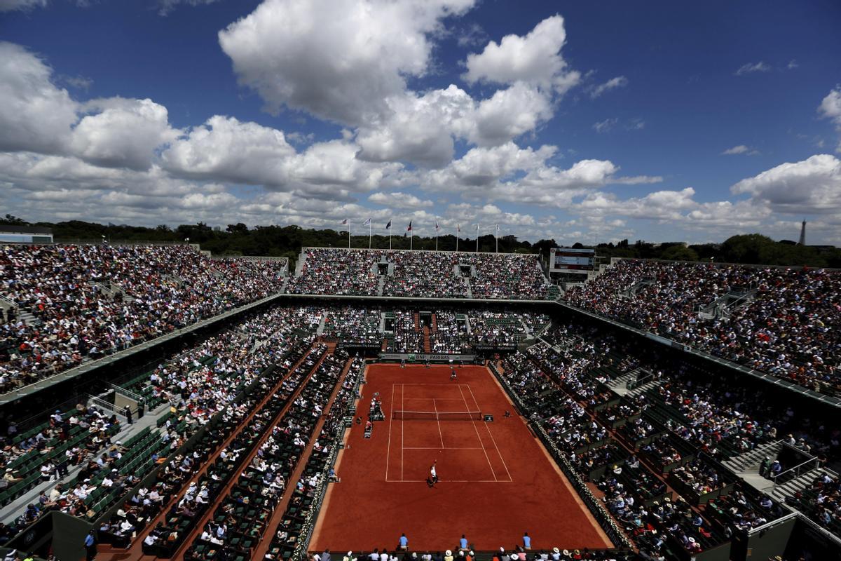 Vista general de la pista Philippe Chatrier de Roland Garros