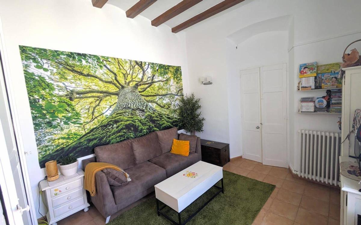 L'interior de la casa de 170 metres quadrats on viuen l'escriptora surienca Sílvia Caballol i l'exbisbe de Solsona Xavier Novell