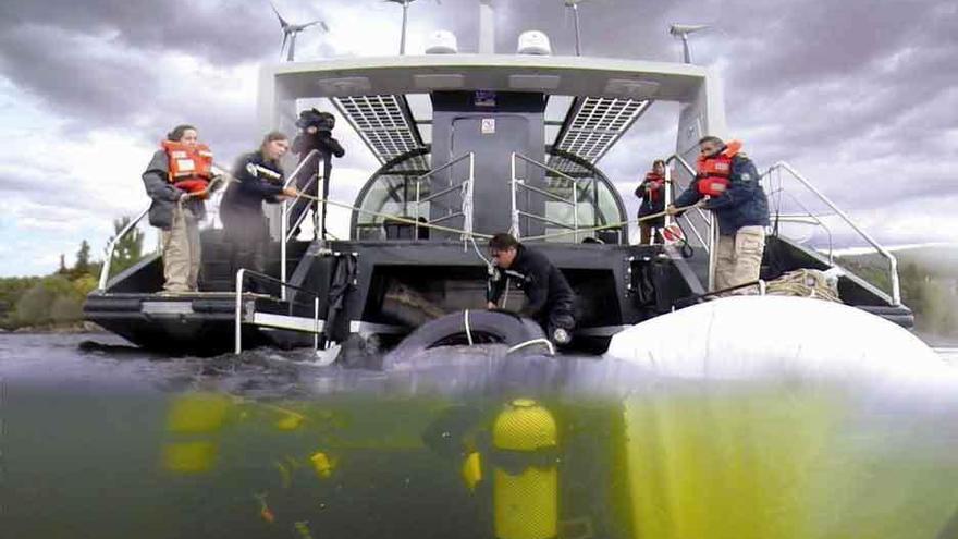 Investigación a bordo del catamarán.