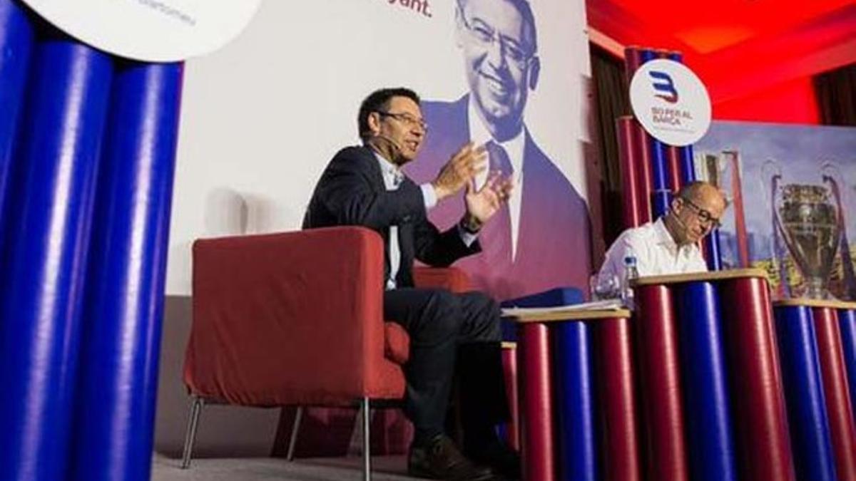 Josep Maria Bartomeu, durante el acto en el RCTB