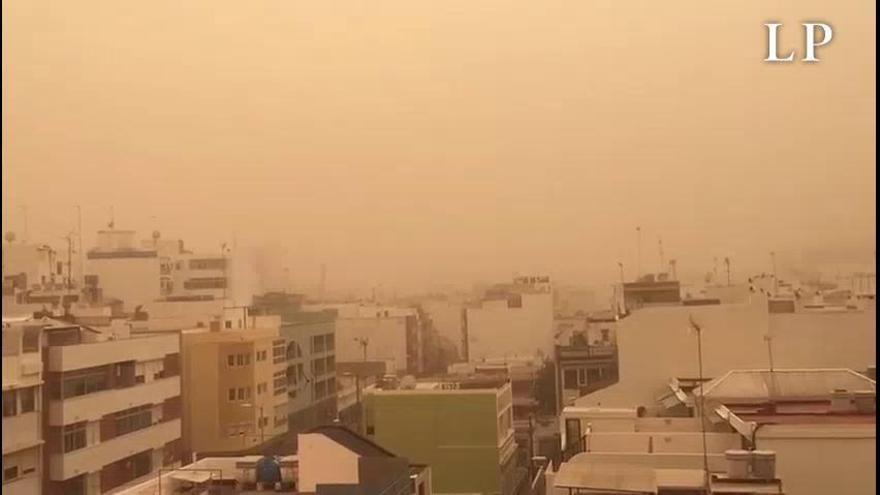 Así se ve la calima desde el barrio de Arenales