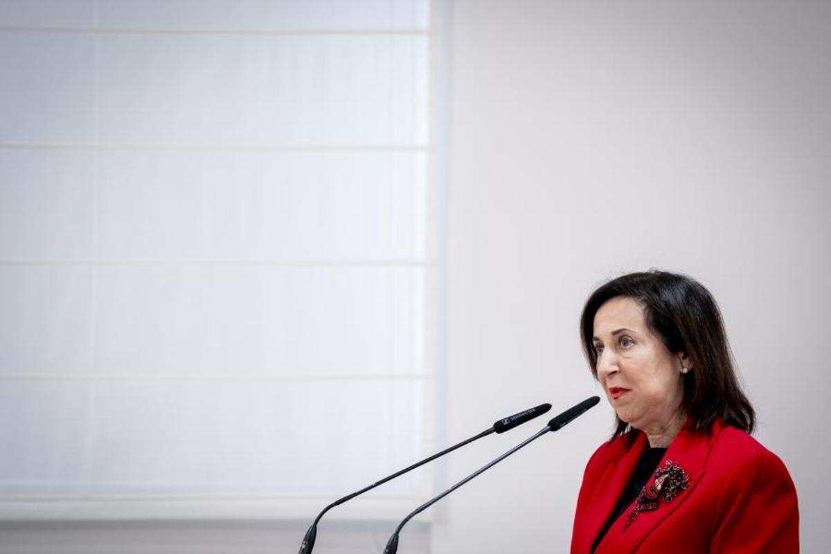 La ministra de Defensa, Margarita Robles, en un acto reciente en la sede de su ministerio.