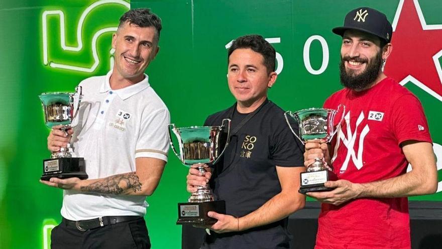 Trío de vencedores del 8º Campeonato de Canarias de Coctelería Acrobática.