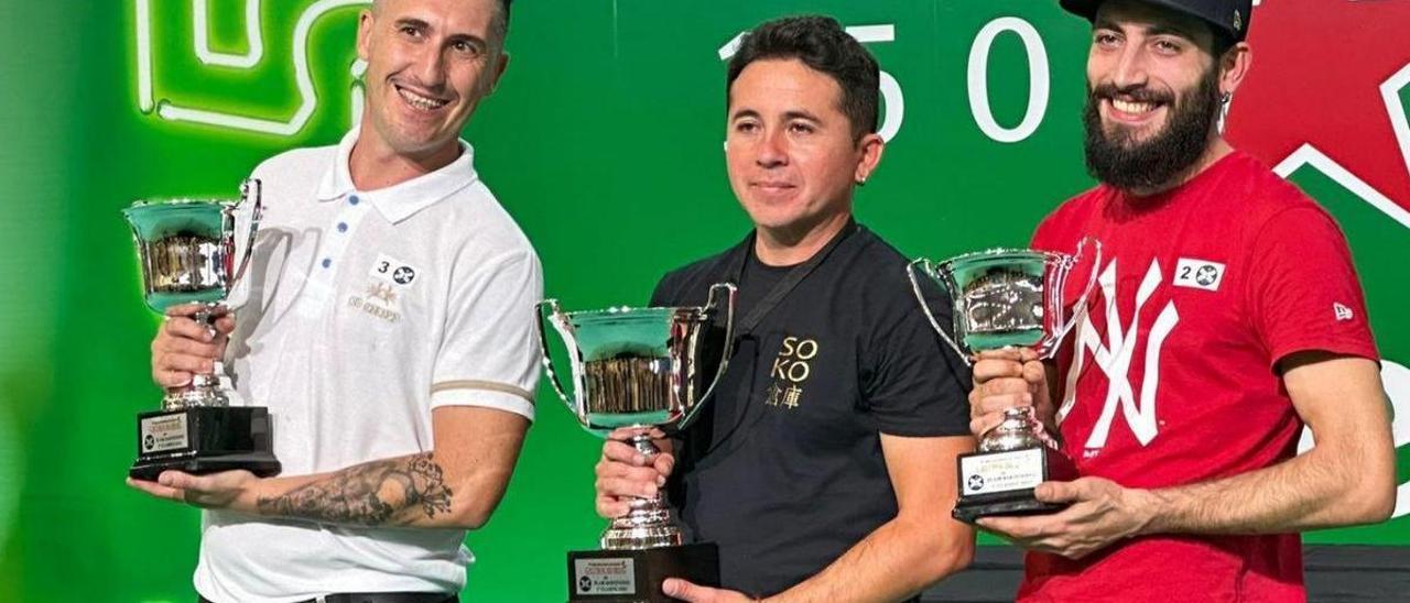 Trío de vencedores del 8º Campeonato de Canarias de Coctelería Acrobática.