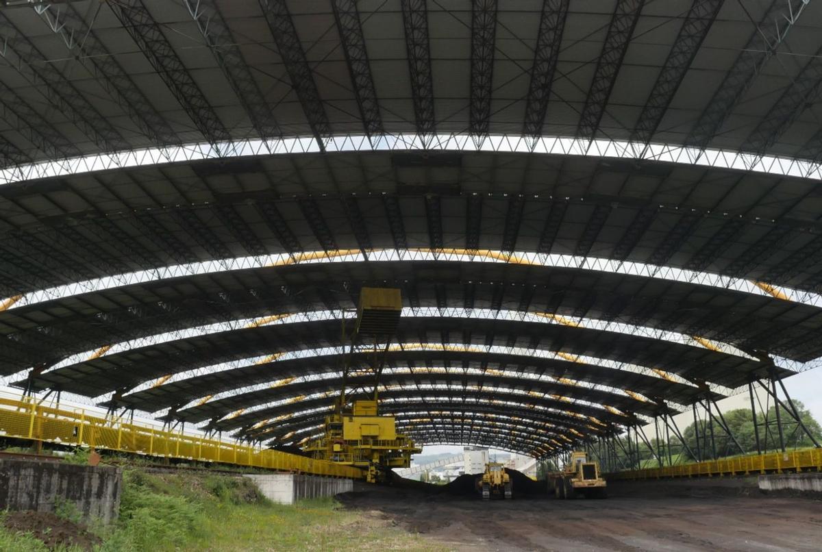Cubierta del parque de carbones de la central de Endesa  en As Pontes