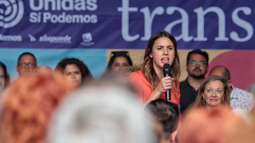 Irene Montero, en el acto de Unidas Podemos celebrado ayer en el TEA de Santa Cruz.