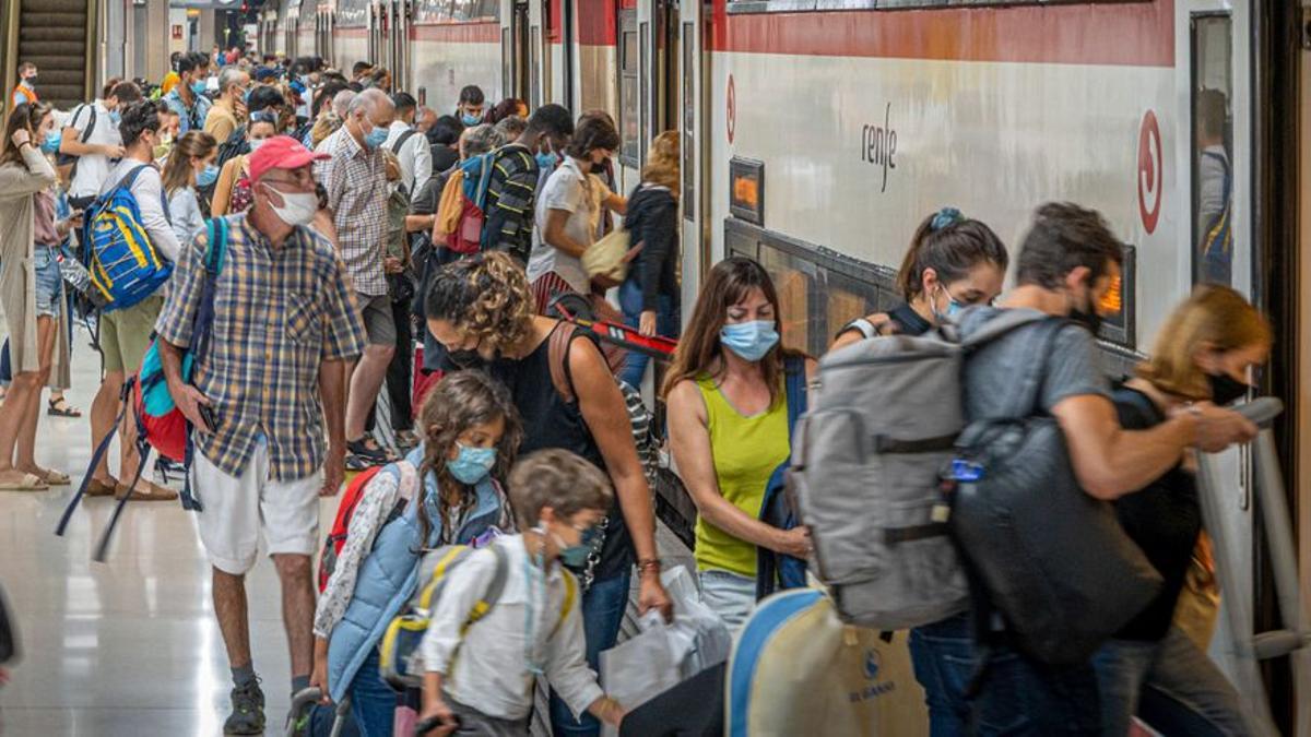 Servicio de tren durante la huelga de Renfe.