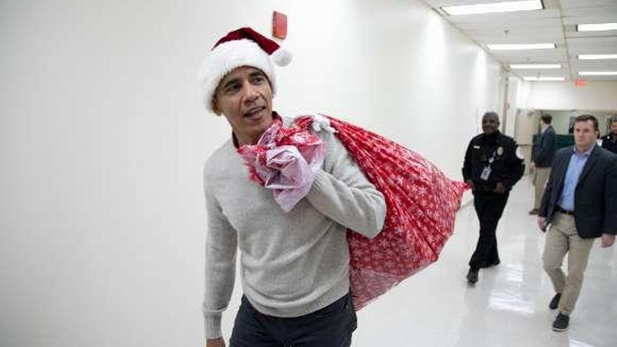 Barack Obama, como Papá Noel.