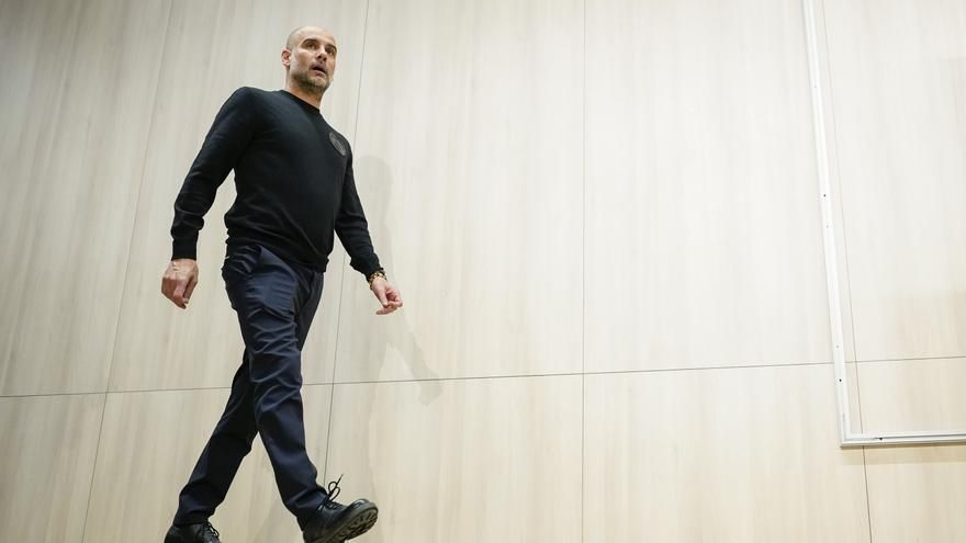 Pep Guardiola, entrenador español del Manchester City, en la previa al duelo contra el Real Madrid.