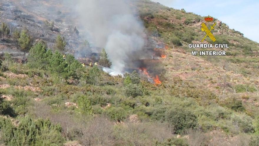 La Guardia Civil identifica al autor del incendio forestal de Montán