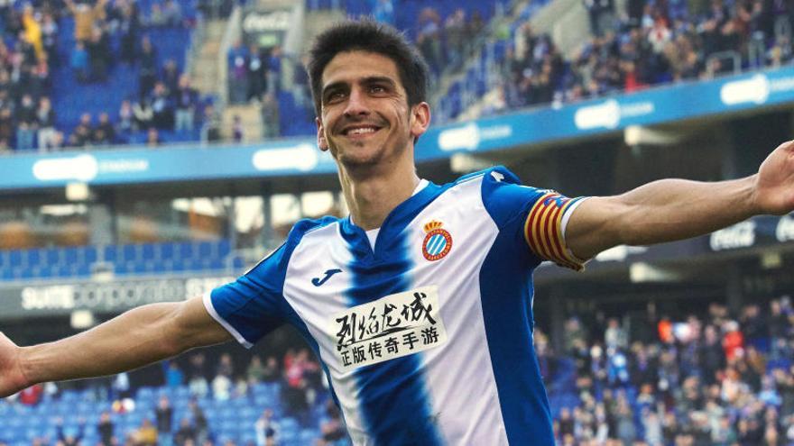 Gerard Moreno celebra un gol.