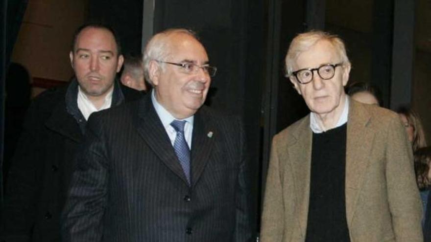 Grueso, Areces y Woody Allen, en la inauguración del Niemeyer.