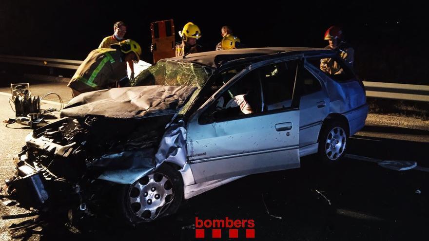 Dos ferits per una sortida de la via a Santa Maria d&#039;Oló