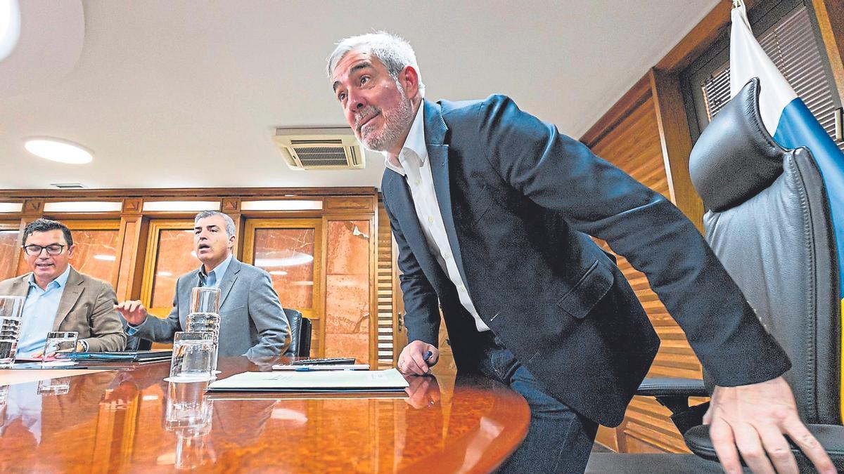 Fernando Clavijo, este lunes, en el Consejo de Gobierno.