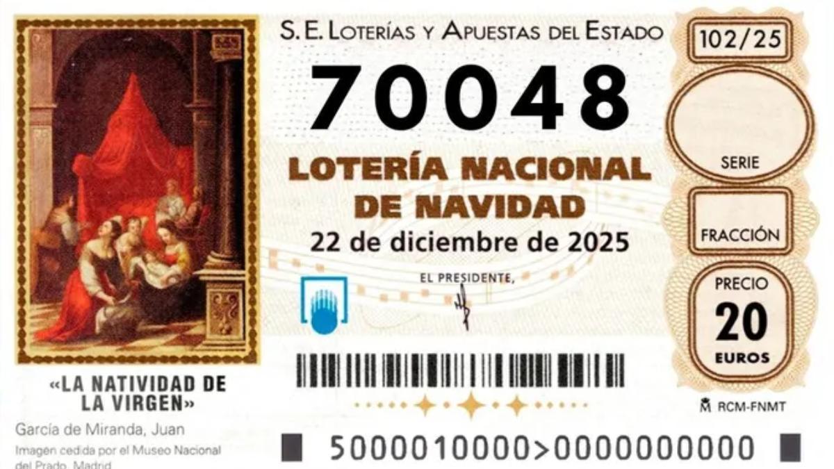 El segundo premio de la Lotería de Navidad 2025.