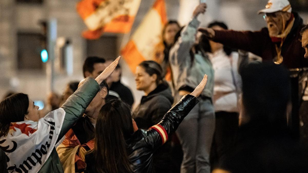 Manifestación neonazi en Madrid, en una imagen de archivo.