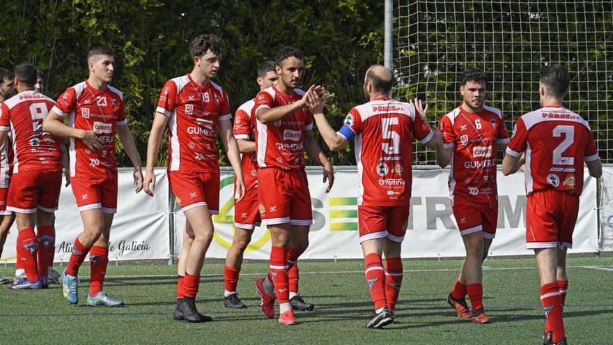 Los jugadores del Atios celebran el gol de la pasada semana. | Pablo Hernández Gamarra
