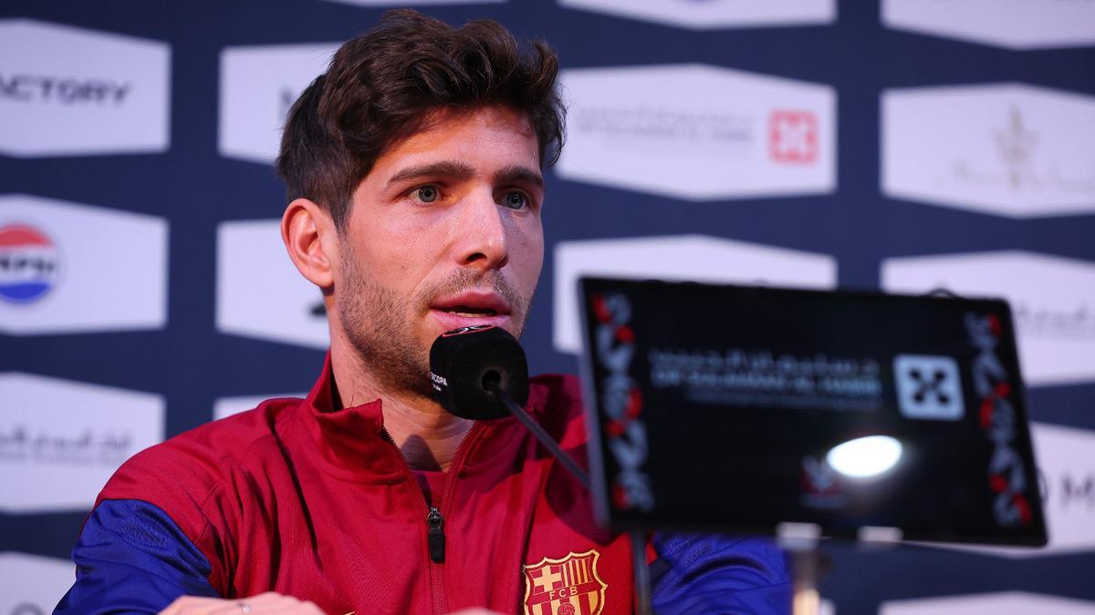 Sergi Roberto, durante una rueda de prensa