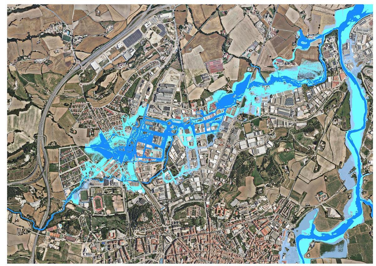 Riesgo de inundación en la ciudad de Vic.