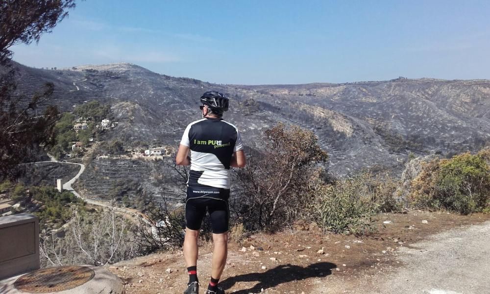 El paisaje tras el incendio de Xàbia y Benitatxell