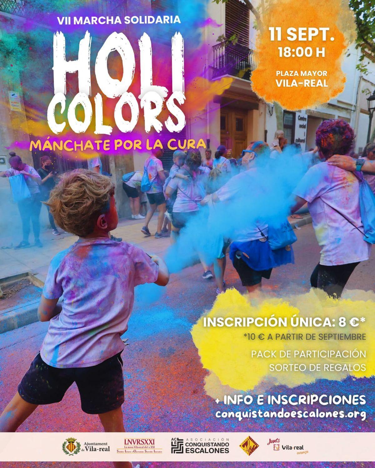 Imatge del cartell anunciador de la setena edició de la Holi Colors de Vila-real.