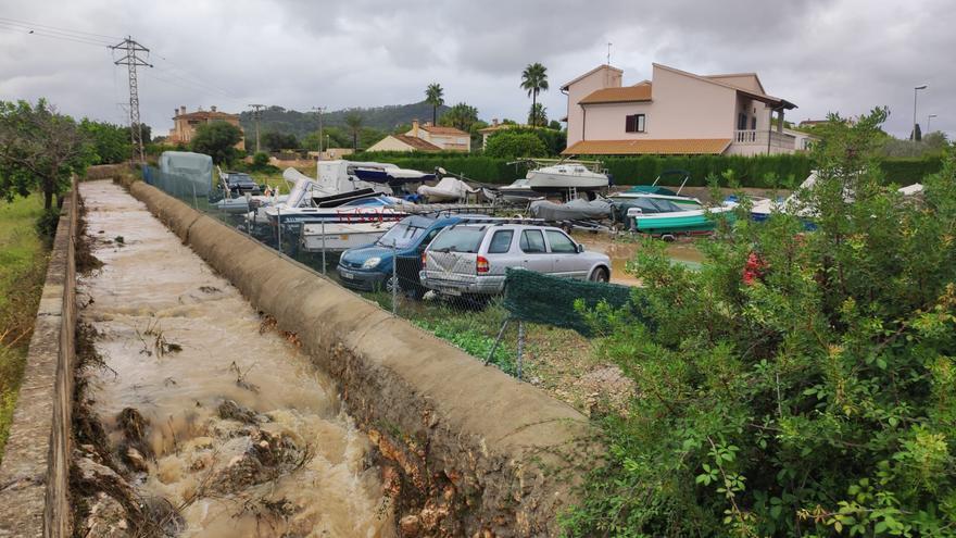 El torrente de Cala Millor y el de Canyamel, desbordados por las lluvias en Mallorca