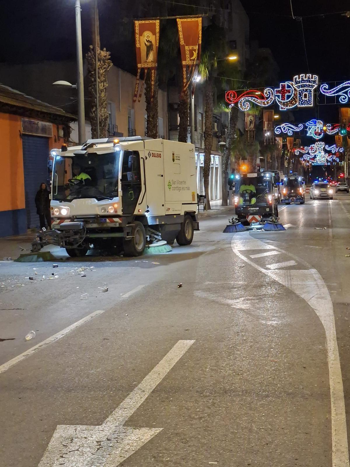 Operativo de limpieza en fiestas en San Vicente