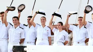 El "Elcano" llega el domingo a Marín con la princesa Leonor a bordo