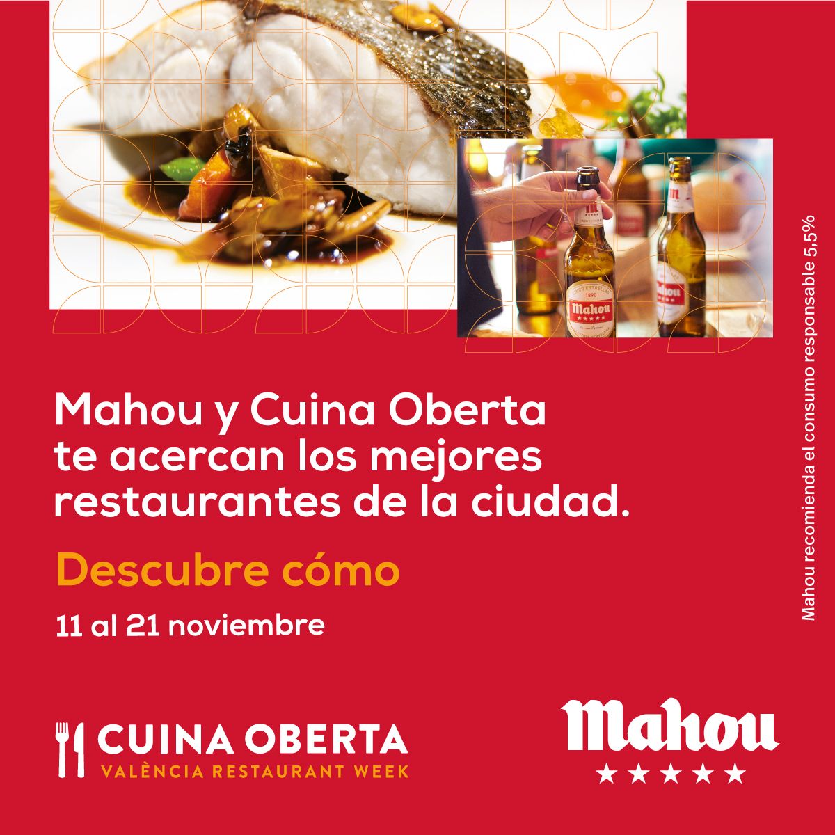 Mahou colabora con València Cuina Oberta para apoyar a la hostelería valenciana.