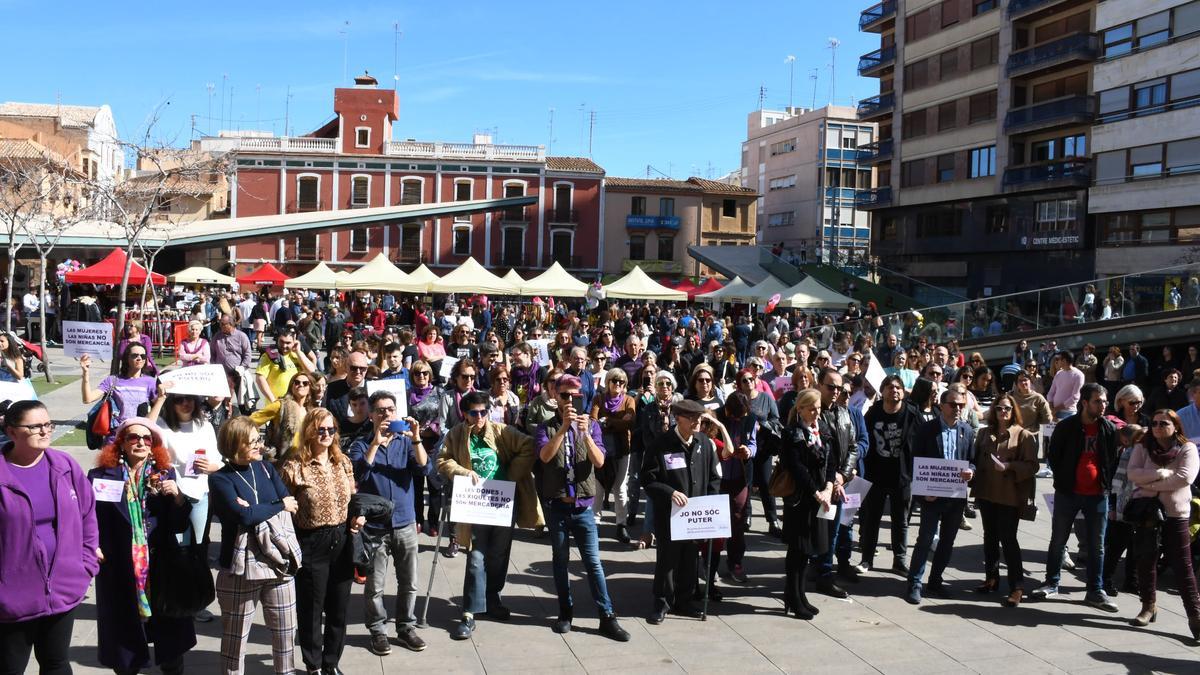 Imagen de la concentración llevada a cabo el 8 de marzo de 2020, para reivindicar la igualdad y condenar la violencia machista.