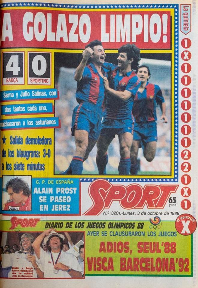 1988 - El Barcelona golea al Sporting en liga
