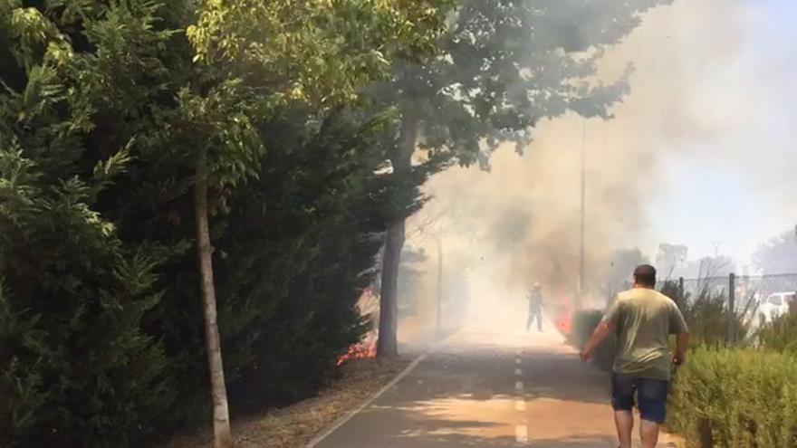 Incendio en la ronda norte de Cáceres