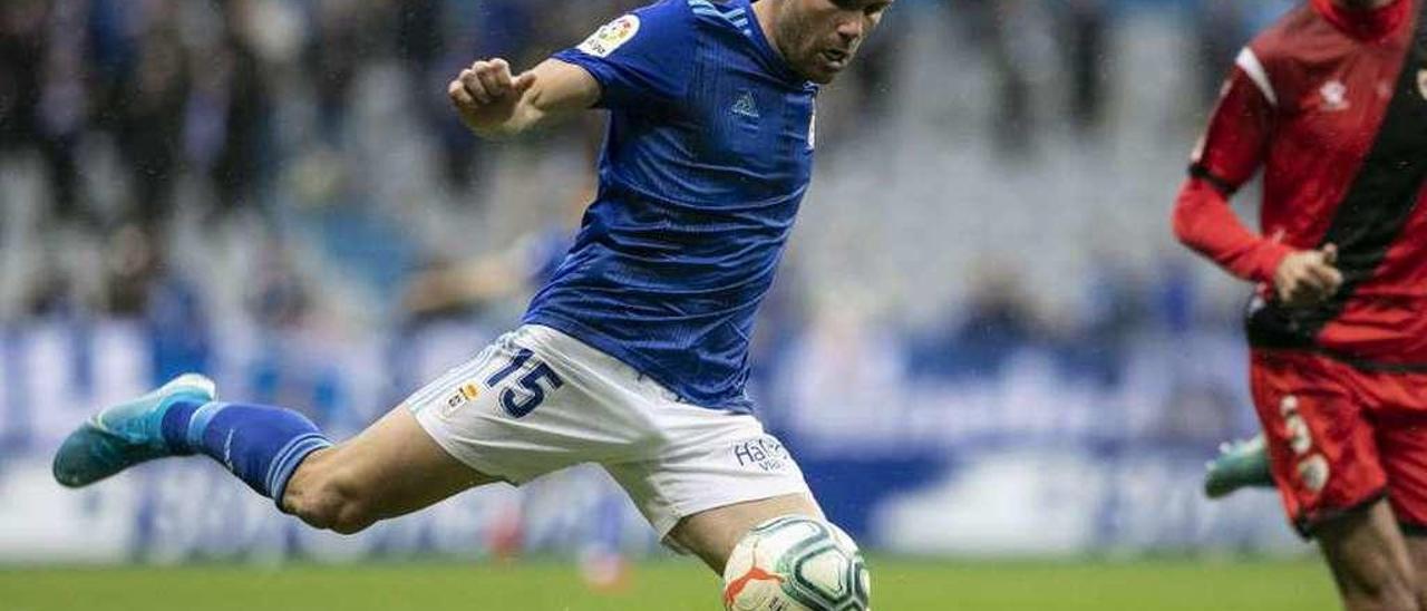 Ortuño, en el partido ante el Rayo Vallecano.