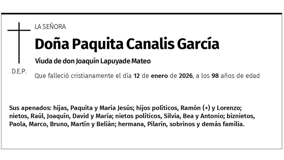 Doña Paquita Canalis García