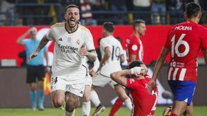 Joselu, en el Real Madrid - Atlético de Madrid.