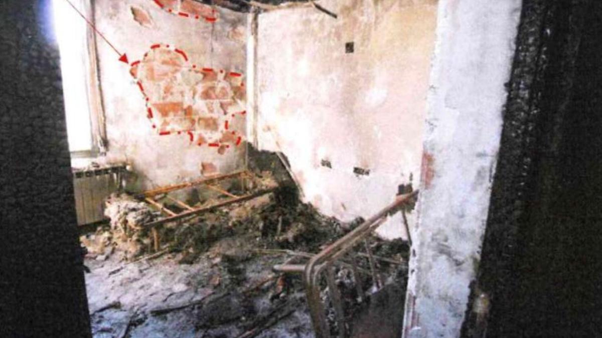 Este es el estado en el que quedó la habitación en la que se originó el incendio.