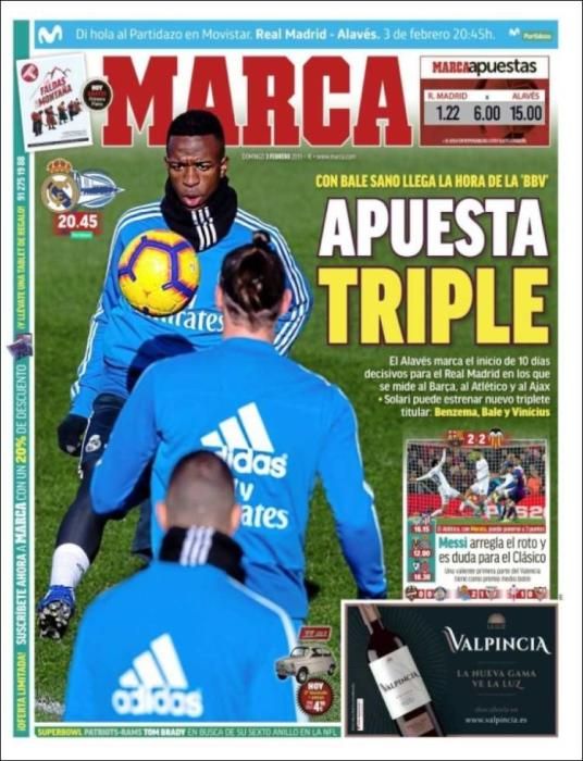 Portada MARCA domingo 3 febrero 2019