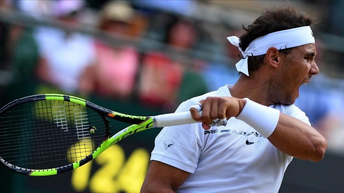 Rafael Nadal, en su partido ante Gilles Muller.