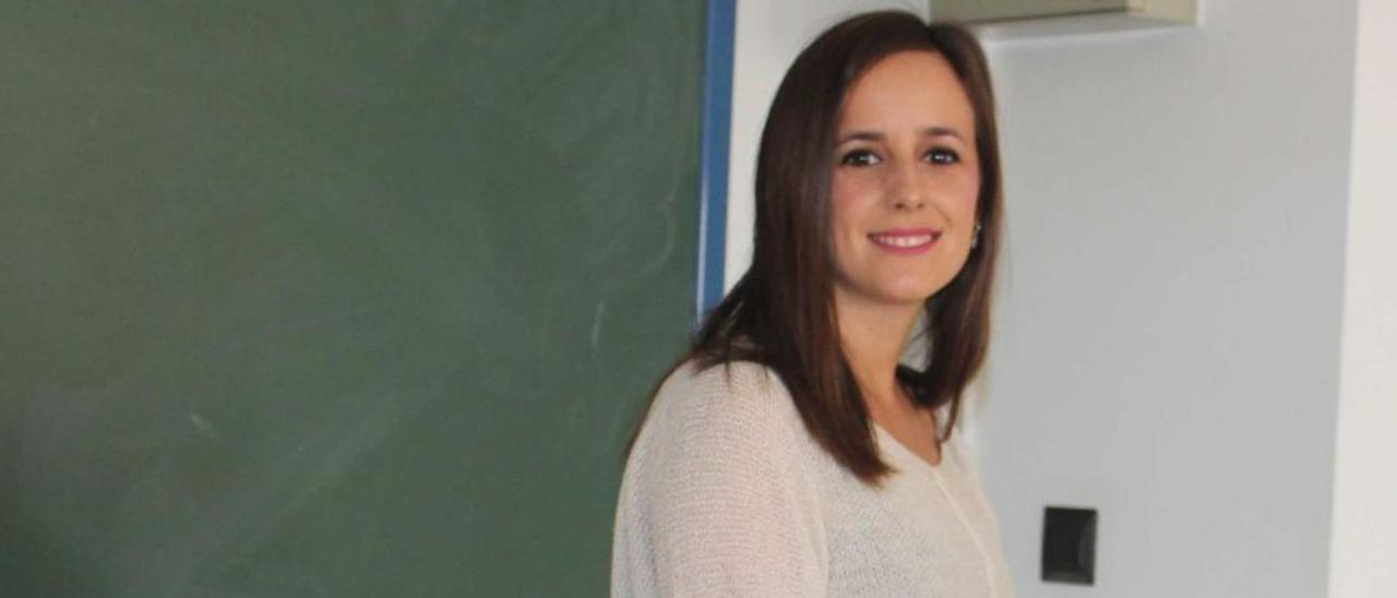 Alba Lanza Torres, en un aula del IES Aguilar y Eslava, de Cabra.