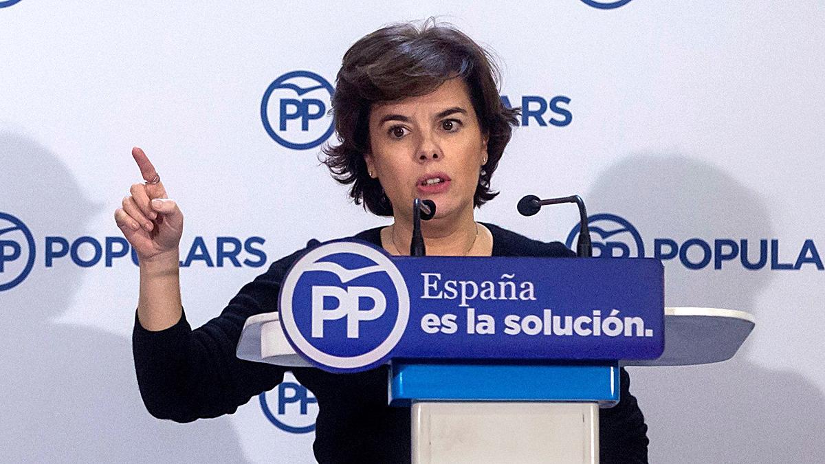 Santamaría pide el voto al PP para seguir liquidando el independentismo.