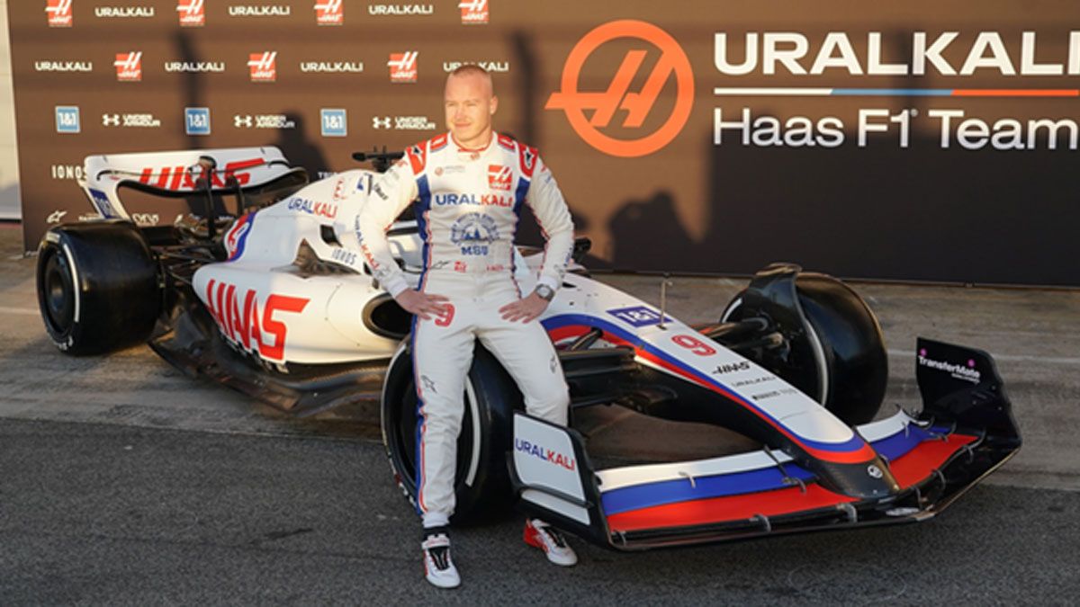 Mazepin, al volante del Haas en Barcelona, antes de su despido